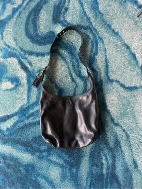 Vintage Coach Black Leather Hobo Shoulder Bag